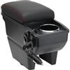 OYHCM Bracciolo Centrale per Seat Ibiza 6J IV 2008-2017, Doppio Scomparto, Pelle Nera, Facile da Installare, Accessorio Auto Personalizzato