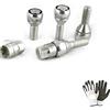 farbrothersonline COMPATIBILE CON DACIA Duster fino al 12/2017 (B13/D) RENAULT Clio (3°/4°/5°serie)2006 in poi KIT VITI BULLONI ANTIFURTO PER GOMME AUTO SUV CAMPER BULLONE PER CERCHIO IN LEGA SET 4 PERNI+2 CHIAVI