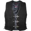 MDM Gilet in pelle da uomo, nabuk Nero (M)