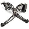 E-SPEEDMTC ESPEEDMTC per Ducati Hypermotard 796 2010-2012 Modificato di CNC in Lega di Alluminio 6 stadi Lunghezza Regolabile Pieghevole Leva di Frizione del Freno (Grigio)