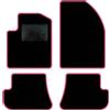 QUEMAR Tappetini Auto compatibili con Ford Fiesta MkV 5 serie 2002-2008/ Kit Tappeti Moquette e Gomma su Misura (Set 2 Anteriori + 2 Poster.)/Ricami e Colori Personalizzati (0 Ricami, Bordo Rosa)