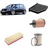 OP Kit tagliando 4 filtri per Volkswagen Golf 5 V 2.0 TDI,AZV/BMM/BKD
