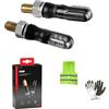 CLICK&GO COMPATIBILE CON DUCATI MONSTER 695 FRECCE A LED NANO MICRO FRECCIA NERA PER MOTO OMOLOGATE COPPIA DI INDICATORE DI DIREZIONE LENTE FUMÈ LUCE ARANCIO 35X18MM
