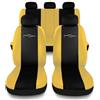 Susy Shop Coprisedili auto universali Made in Italy - Racing - schienali posteriori con 2 zip - airbag compatibili (Nero/Giallo)