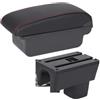 BHGMGEBLV Bracciolos centrales Per SUZUKI Per Swift 2005-2025 Bracciolo Box Auto Portaoggetti Per Rinforzato Dettagli Interni Elevati Bracciolo centrale per auto(C Black red No USB)