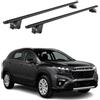 OMAC Barre Portatutto Alluminio TÜV geprüft per Suzuki S-Cross 2022-2026 - per Rail Tetto Integrati - T Nut - Max 100 kg - 2 Schlösser Nero
