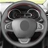 KAYJAE Cucito a mano in pelle nera coprivolante,Per Renault Clio 4 (IV) Kaptur Captur 2016-2019 Traspirante e Antiscivolo