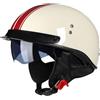 RHBDDHV Casco da Moto Retrò Casco motociclista Caschi Jet e Demi-Jet con Visiera Omologato ECE Vintage Casco a Mezzo Aperto Adulti Uomini e Donne per Bici Scooter Chopper Cruiser, M~XXL
