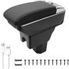 KAERGK Braccioli auto per Suzuki Ignis 2016-2024 Console centrali per auto Doppio spazio di archiviazione con porta bevande, 7 porte USB, scatola per utilità posteriore, facile da montare (linea nera)