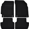 J&J AUTOMOTIVE Tappetini in Tessuto per Chevrolet Spark 2009-2015, Set da 4 Pezzi Anteriori e Posteriori, di Velluto su Misura, Antiscivolo, Colore Nero