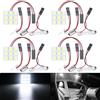 QAUBEN Super bianco risparmio energetico 5050 9-SMD pannello LED cupola luce auto auto interna lettura piastra luce tetto soffitto interno cavo lampada + T10 BA9S Festoon adattatore DC 12V 4pcs