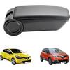 RATI ARMSTER 3 Bracciolo montaggio sedile compatibile con RENAULT CLIO/CAPTUR 2013-2020 senza braccioli originale [nero, pelle vegan]