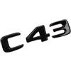 DKTR ABS Cromato Nero C 43 Logo C43 Emblema Lettere Bagagliaio di Un'auto Badge Decal Compatibile for Mercedes Benz C43 AMG W204 W205 Accessori Adesivo (Color : Glossy Black)