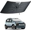 BIBIBO Compatibile con Fiat Panda 2011-2025, Ombrellone pieghevole per auto con bordo in silicone, protezione UV, protezione solare per auto, in tessuto antipiega, interno parasole