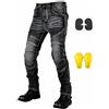 GEBIN Pantaloni Moto da Uomo in Jeans con Fibra Aramidica e Protezioni