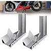YRHome Rampa di carico per moto, basculante per moto, cavalletto per moto, morsetto ruota anteriore, supporto rinforzato, con 3 fori per bulloni di ancoraggio, elevato fattore di sicurezza (2 pezzi)