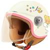 JianJud Casco da moto per bambini, con visiera parasole, per bambini, 48-55 cm, per bambini dai 3 ai 15 anni (B, 50-58 cm)