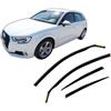 J&J AUTOMOTIVE Deflettori d'Aria per Audi A3 8V Sportback 5-Porte 2012-2020, Set da 4 Pezzi, Nero Fumé Oscurato Heko