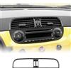 KUNGKIC Per Fiat 500 2008-2015 Abarth 595 2012-2014,controllo centralizzato auto,telaio di scarico dell'aria,pannello in fibra di carbonio,adesivo decorativo per interni,regalo (Nero)