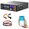 Elfhub LiFePO4 48 V 100 Ah Bluetooth con 100 A BMS, 5,12 kWh 48 V batteria al litio supporto inverter di comunicazione per impianto solare, set completo, impianto fotovoltaico, camper