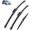 Autozonea Set tergicristallo anteriore e posteriore per Citroen C3 2002-2009 2006 2007 2008 spazzola tergicristallo rivestita 24+18+14(Left hand drive)