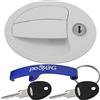 pro-Styling design for perfection Serratura a lembo per caravan, camper, caravan, sistema FF, colore bianco, ovale, piccola