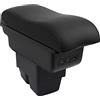 OYHCM Bracciolo Centrale per Ford Fiesta MK7 2009-2017, Doppio Scomparto, Pelle Nera, Facile da Installare, Accessorio Auto Personalizzato