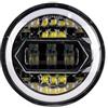 KUNYOS Fari Per Moto Fari Faro Anteriore Rotondo A LED Da 5 3/4 Per Moto Lente Del Proiettore Da 5,75 Pollici(80w Black)