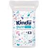 Kindii Quadrotti Cotone Neonato - (1x60 Pezzi) Cotone - Quadrati grandi per pelli sensibili - Sostituiscono salviettine umidificate, non si sfilacciano - 60 Pezzi