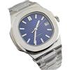 Generic Nessun logo NH35 Case Nautilus Watch 40mm Orologi meccanici in acciaio inossidabile da uomo Installa orologio di movimento NH35, blu, Bracciale