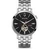 Bulova Uomo Classic Aerojet 96A199, Tonalità argento/nero, Bulova Acciaio inossidabile classico automatico da uomo