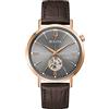 Bulova Orologio analogico automatico da uomo, con cinturino in pelle 97A171, oro rosa, Moderno