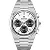 FORSINING Orologio da uomo analogico al quarzo, alla moda, orologio da polso per uomo, in acciaio inox, impermeabile, cronografo, orologio casual, datario, argento, Bracciale