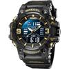 Gosasa Orologio da uomo, multifunzione, militare, S-Shock, sportivo, digitale, impermeabile, con allarme