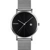TONSHEN Uomo Fashion Orologio Analogico Quarzo Stile Semplice Acciaio Inossidabile Data Orologi da Polso (Argento)