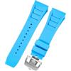 ROUHO 25mm Cinturino di Ricambio in Gomma Premium, Bracciale Regolabile in Silicone per Richard Mille RM-11-Azzurro + Argento Fibbia