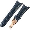 ROUHO 25mm Cinturino Regolabile Vera Pelle, Bracciale Morbido Flessibile per Patek Philippe Nautilus 5711 5712G-Blu + Oro Rosa Fibbia