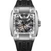 OBLVLO Orologi automatici super luminosi da uomo orologio di lusso sportivo quadrato scheletro meccanico cinturino in gomma orologi GM