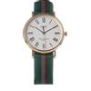 Timex Orologio al quarzo FAIRFIELD AVENUE quadrante in ottone 37 MM case colore oro - quadrante bianco cinturino in tessuto Reversibile Slavato Verde-Beige-Rosso/Verde 18 MM con luce notturna INDIGL