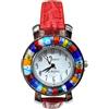 LE GEMME DI VENEZIA Orologio Donna watch in Vetro di Murano Murrina Millefiori 35mm (ROSSO)