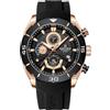 NAVIFORCE Orologio cronografo da uomo, impermeabile, cinturino in morbido silicone, sportivo, al quarzo, con data automatica, Rgbb, Cinturino