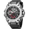 KXAITO Orologi da uomo Sport Outdoor Impermeabile Orologio Militare Data Multi Funzione Tattiche LED Allarme Cronometro, 8060_Silver, L