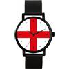 Toff London Orologio bandiera inglese da donna, cassa 38 mm, resistente all'acqua, movimento al quarzo progettato su misura, resistente all'acqua, alla moda