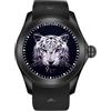 OBLVLO Kafyase - Orologio meccanico da uomo, con quadrante in gomma, cinturino in gomma 3D tigre nera, cassa in PVD, impermeabile, automatico, sportivo, Kf-ar-01, Moderno