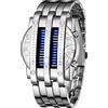 MASTOP Binary Matrix Blue LED Digital Watch Mens Classic Creative Fashion Black Silver Orologio da polso