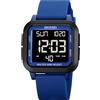 SKMEI Orologio sportivo digitale da uomo, ultra sottile, quadrante grande, impermeabile, con cronometro, conto alla rovescia, timer, funzione sveglia, doppio fuso orario con retroilluminazione a LED,