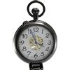 OGLE Orologio da taschino meccanico a carica automatica, impermeabile, con lente d'ingrandimento e lente d'ingrandimento, Quadrante bianco cassa nera, 48mm