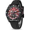 MEGIR Orologio sportivo da uomo, analogico, luminoso, al quarzo, con cinturino in silicone, idea regalo, 2209