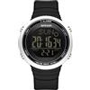 Forrader Orologio digitale da uomo, ultra sottile, minimalista, sportivo, impermeabile, con display grandangolare, cinturino in gomma, orologio da polso per uomo e donna, bianco/nero, Classico