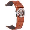 ROUHO Sgancio Rapido Ricambio Cinturino Orologio Vera Pelle Chiusura Deployante Cinturino Orologio per Patek Philippe-Marrone Chiaro 21mm